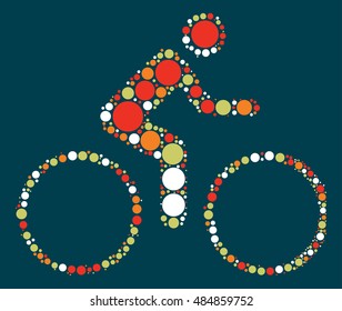bicycle shape vector design by color point