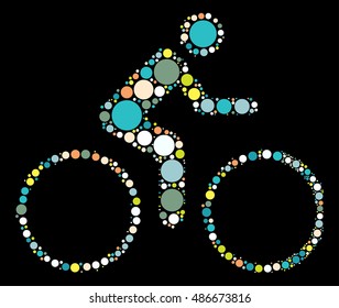bicycle shape vector design by color point