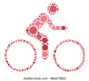bicycle shape vector design by color point