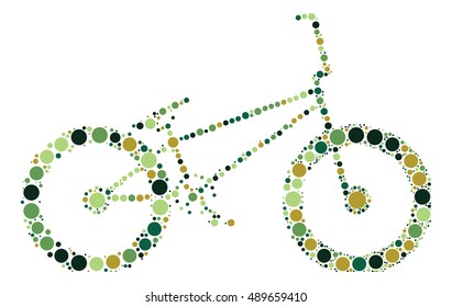 bicycle shape vector design by color point