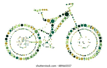 bicycle shape vector design by color point
