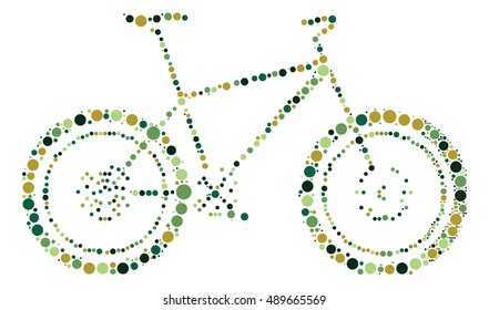 bicycle shape vector design by color point
