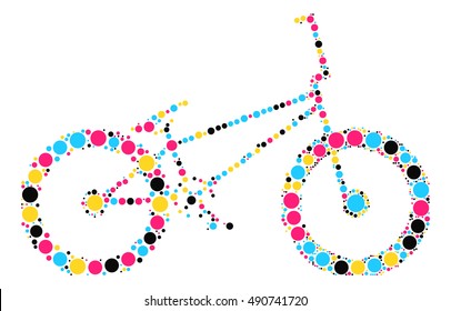 bicycle shape vector design by color point