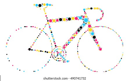 bicycle shape vector design by color point