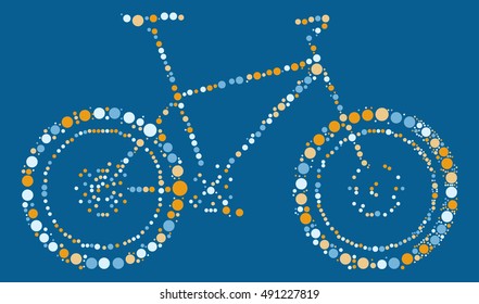 bicycle shape vector design by color point
