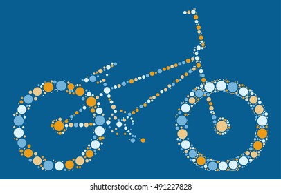 bicycle shape vector design by color point