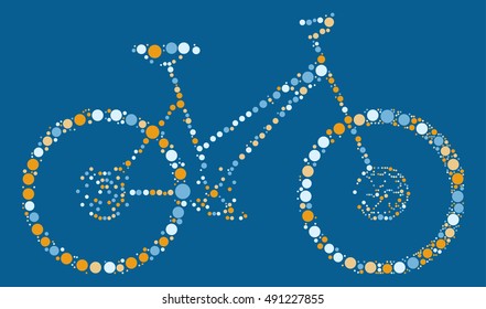 bicycle shape vector design by color point