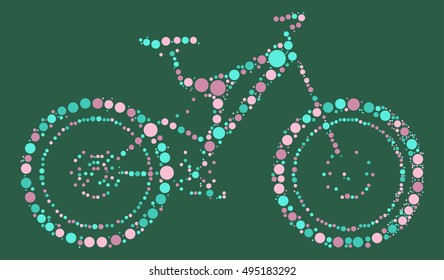 bicycle shape vector design by color point