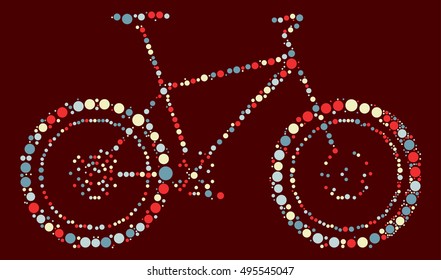 bicycle shape vector design by color point