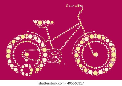 bicycle shape vector design by color point