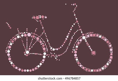 bicycle shape vector design by color point