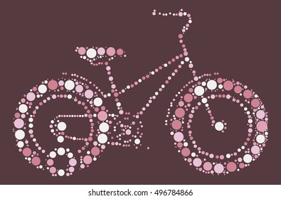 bicycle shape vector design by color point