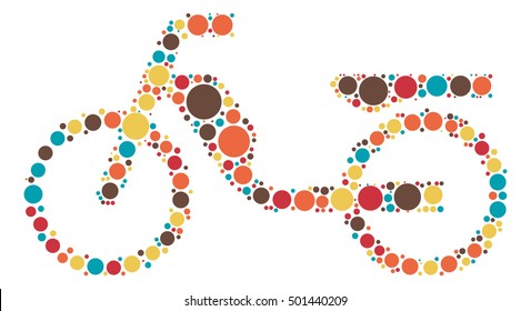 bicycle shape vector design by color point