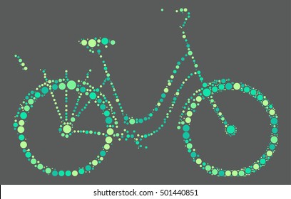 bicycle shape vector design by color point