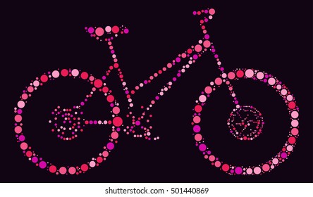 bicycle shape vector design by color point