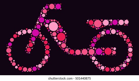 bicycle shape vector design by color point