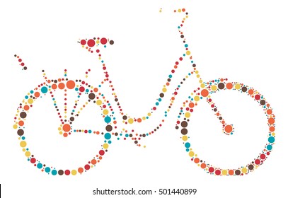 bicycle shape vector design by color point