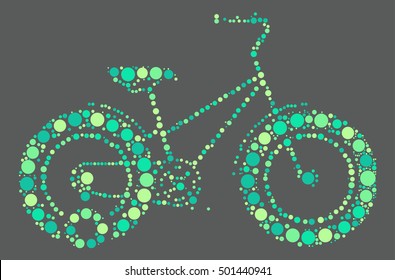 bicycle shape vector design by color point
