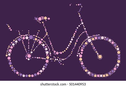 bicycle shape vector design by color point