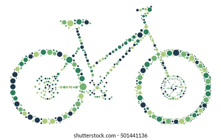 bicycle shape vector design by color point