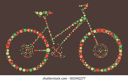 bicycle shape vector design by color point