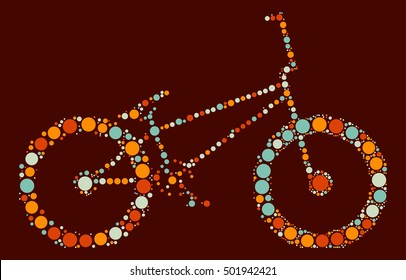 bicycle shape vector design by color point