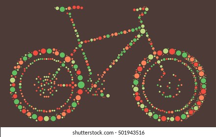 bicycle shape vector design by color point
