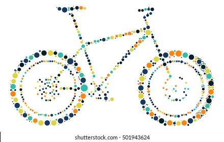 bicycle shape vector design by color point
