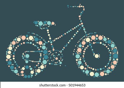 bicycle shape vector design by color point