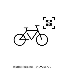 Bicycle sharing app. Unlocking bike with qr-code. Pixel perfect icon
