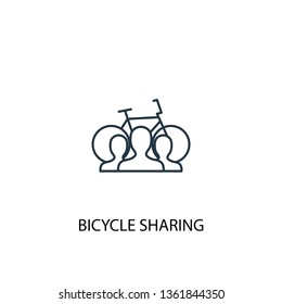Bicycle sharing concept line icon. Simple element illustration. Bicycle sharing concept outline symbol design. Can be used for web and mobile UI/UX