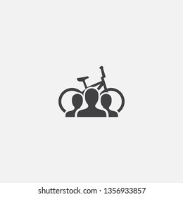 Bicycle sharing Glyph icon. Simple sign illustration. Bicycle sharing symbol design. Can be used for web, print and mobile