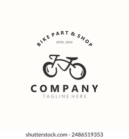 Bicycle shop logo design, bike store sport workshop symbol illustration