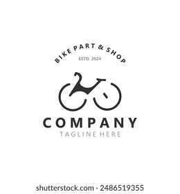 Bicycle shop logo design, bike store sport workshop symbol illustration