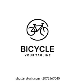 Bicycle Shop Logo Design Vector Image,Monoline Style Logo