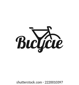 Bicycle shop logo design vector image, Monoline style logo