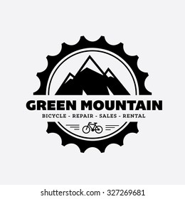 bicycle shop logo. Mountain Logo, Vector Logo Template