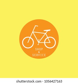 Bicycle shop and service icon logo vector graphic design.