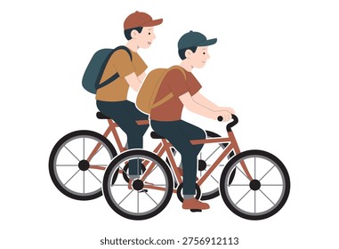 Bicycle Side By Side Riding Warning Illustration For Traffic Rule Awareness And Cycling Law Violation Notice 