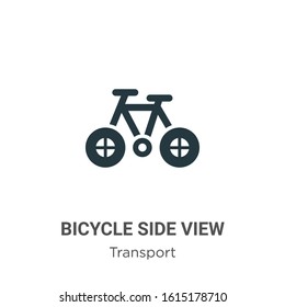 Bicycle side view glyph icon vector on white background. Flat vector bicycle side view icon symbol sign from modern transport collection for mobile concept and web apps design.