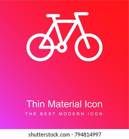 Bicycle side view red and pink gradient material white icon minimal design