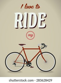Bicycle sign. Beatles album. Famous song. Flat design style