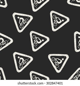 bicycle sign doodle seamless pattern background
