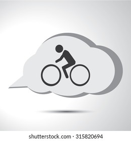 Bicycle sign flat icon