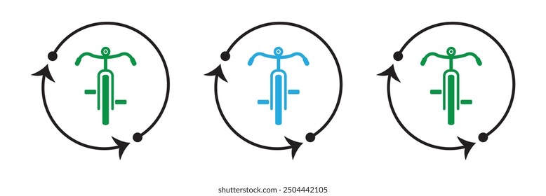 Icono de la muestra de la bicicleta, icono de la muestra del círculo