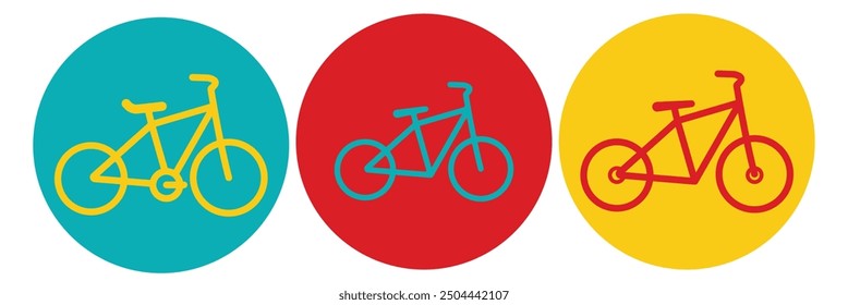 bicycle sign icon, circle sign icon