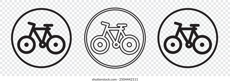 Icono de la muestra de la bicicleta, icono de la muestra del círculo