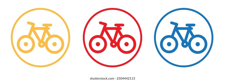 Icono de la muestra de la bicicleta, icono de la muestra del círculo