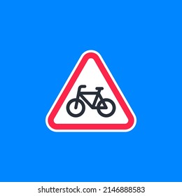 Bicycle sign icon. Flat illustration of bicycle sign vector icon for web.