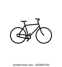 Bicycle sign icon in line style. Bike vector illustration on white isolated background. Cycling business concept.